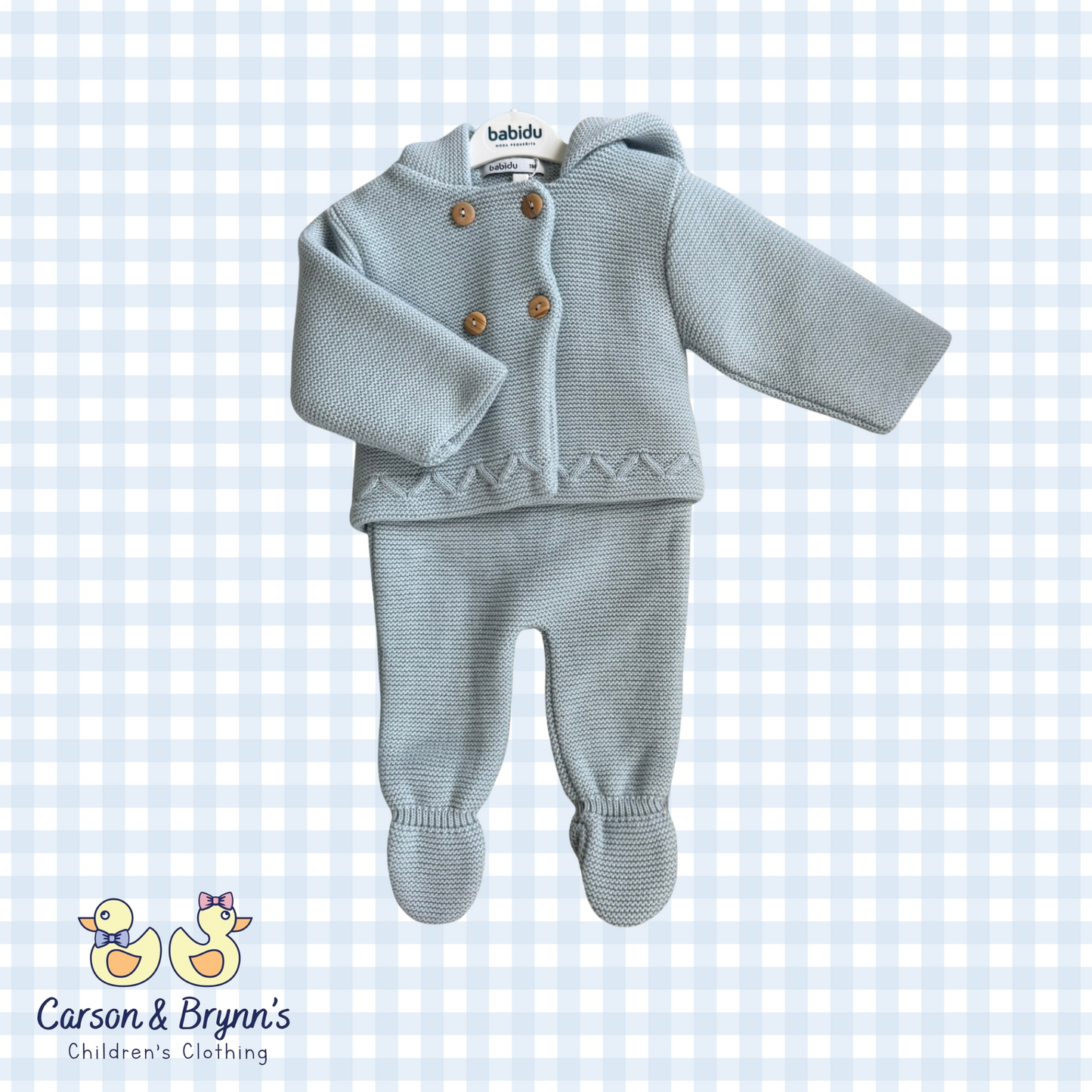 Babidu Hooded Sweater and Pants Set- Blue