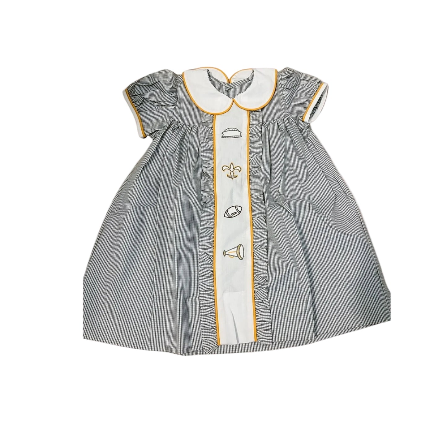 Southern Saturday Black and Gold Logos Dress