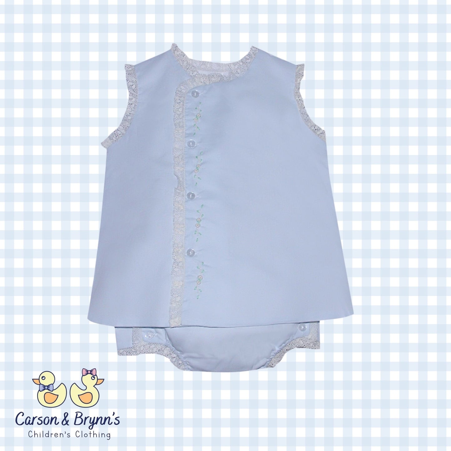 Baby Sen Blanche Lace Diaper Set- Blue