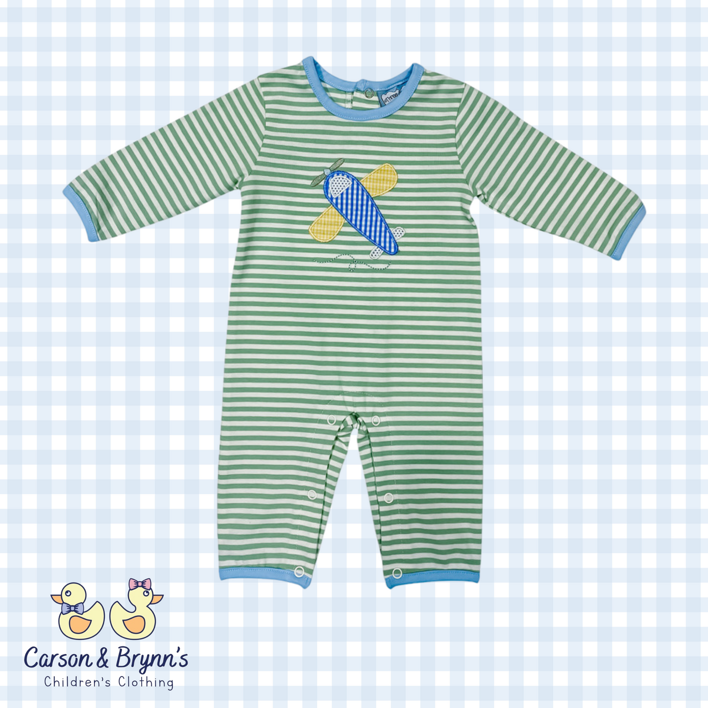 Airplane Applique Boys Romper