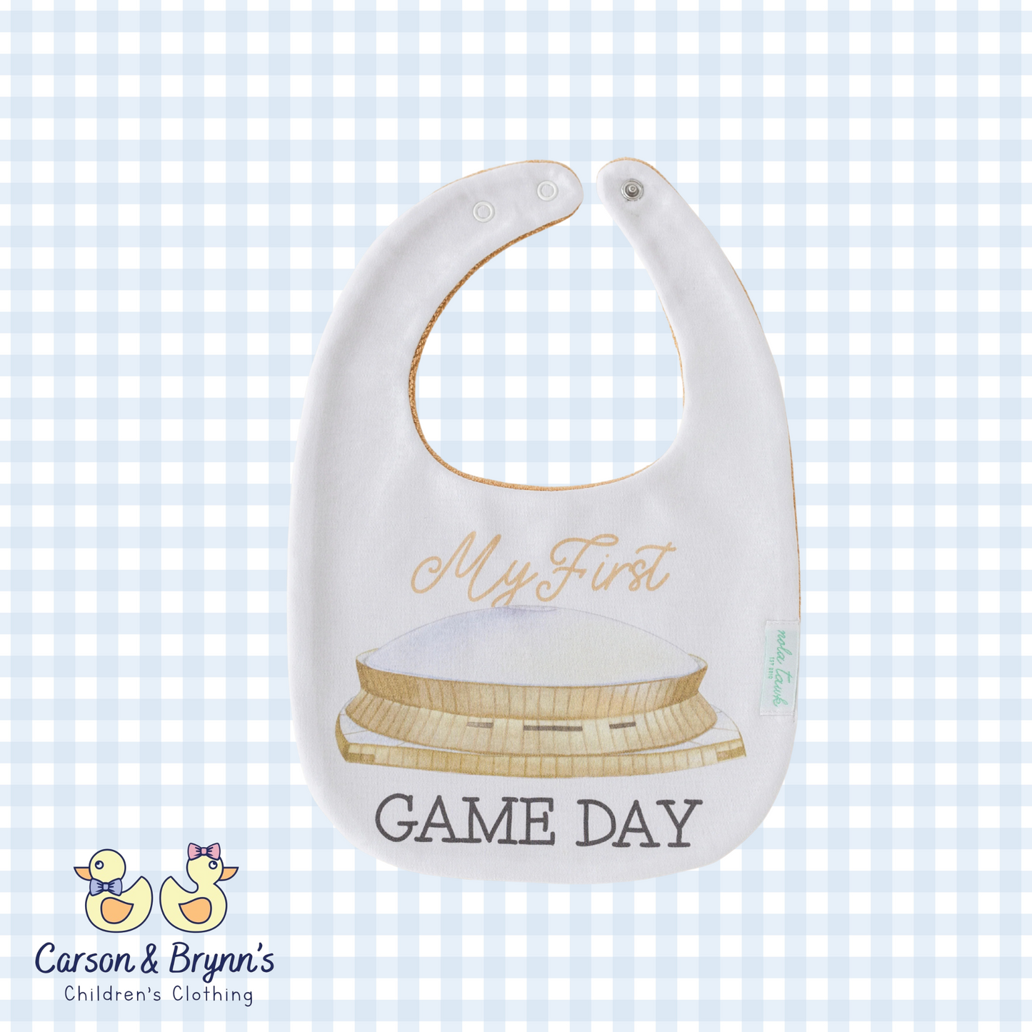 Nola Tawk- My First Game Day Organic Cotton Bib Saints