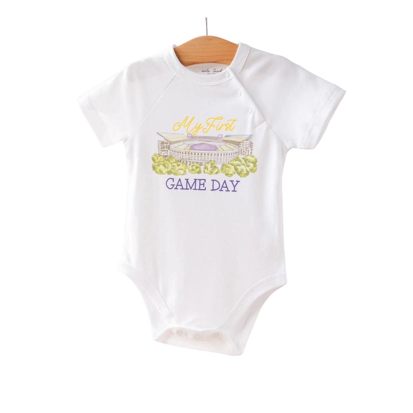 My First Game Day Organic Cotton Onesie- LSU