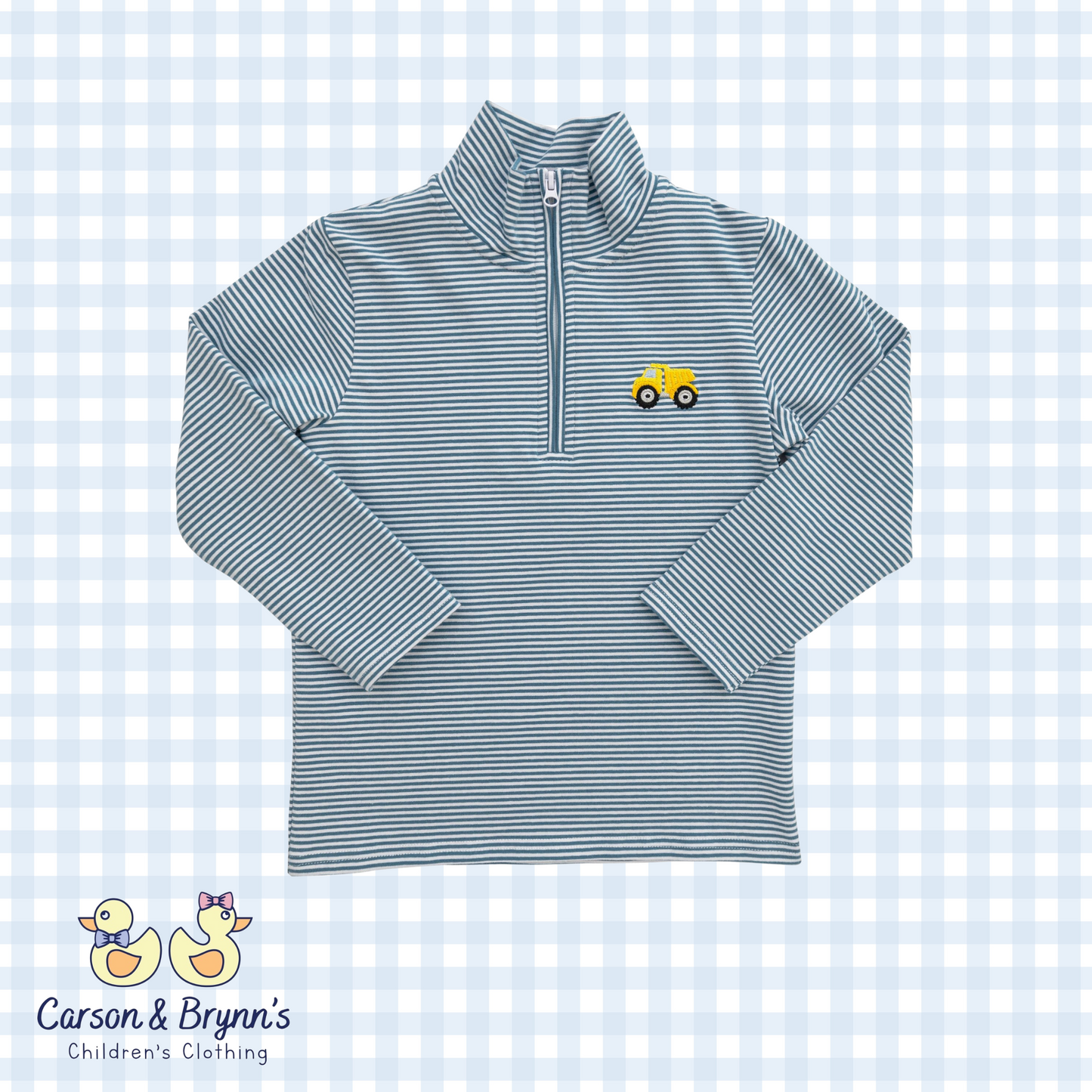 Itsy Bitsy 1/4 Zip Pullover- Dump Truck