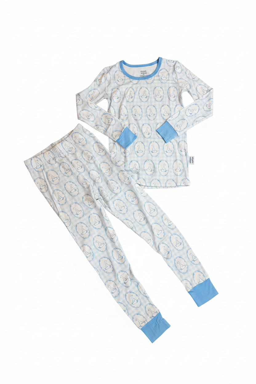 Carson and Friends Bamboo Viscose Pajama Set- Blue Silly Goose
