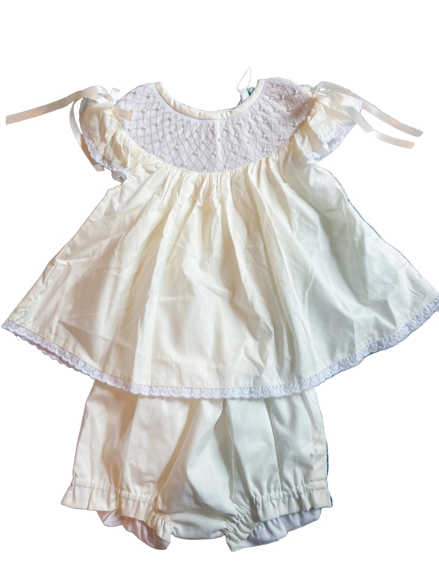 Carson and Friends Pale Yellow Diaper Set with Pearls