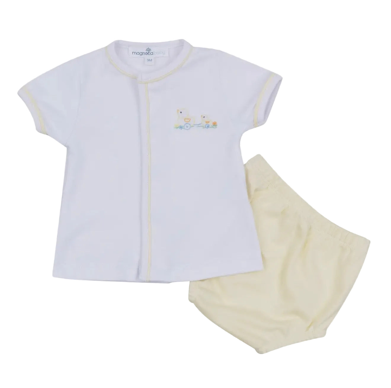 Magnolia Baby Vintage Duckie Pulltoy Diaper Cover Set- Yellow