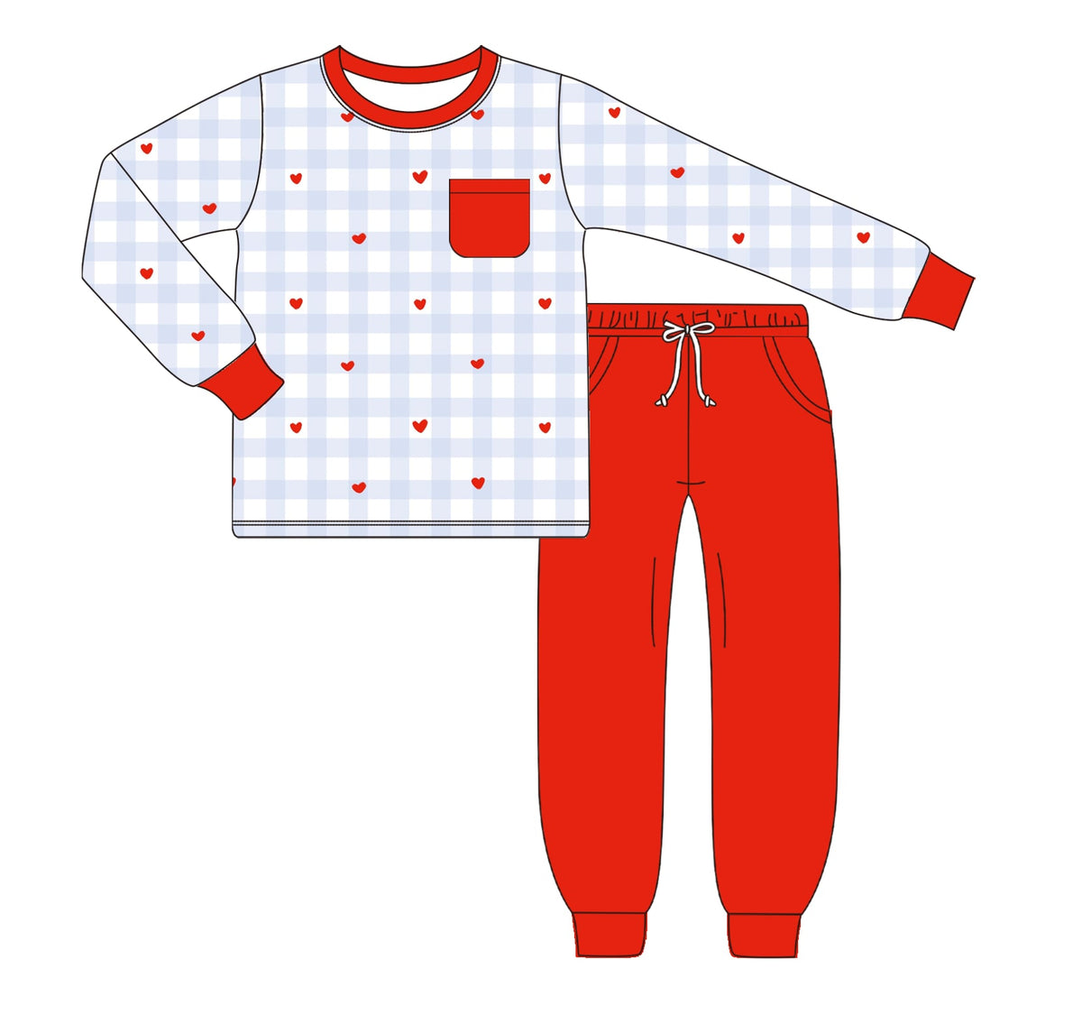 PRESALE ETA JANUARY- Gingham Hearts Jogger Set
