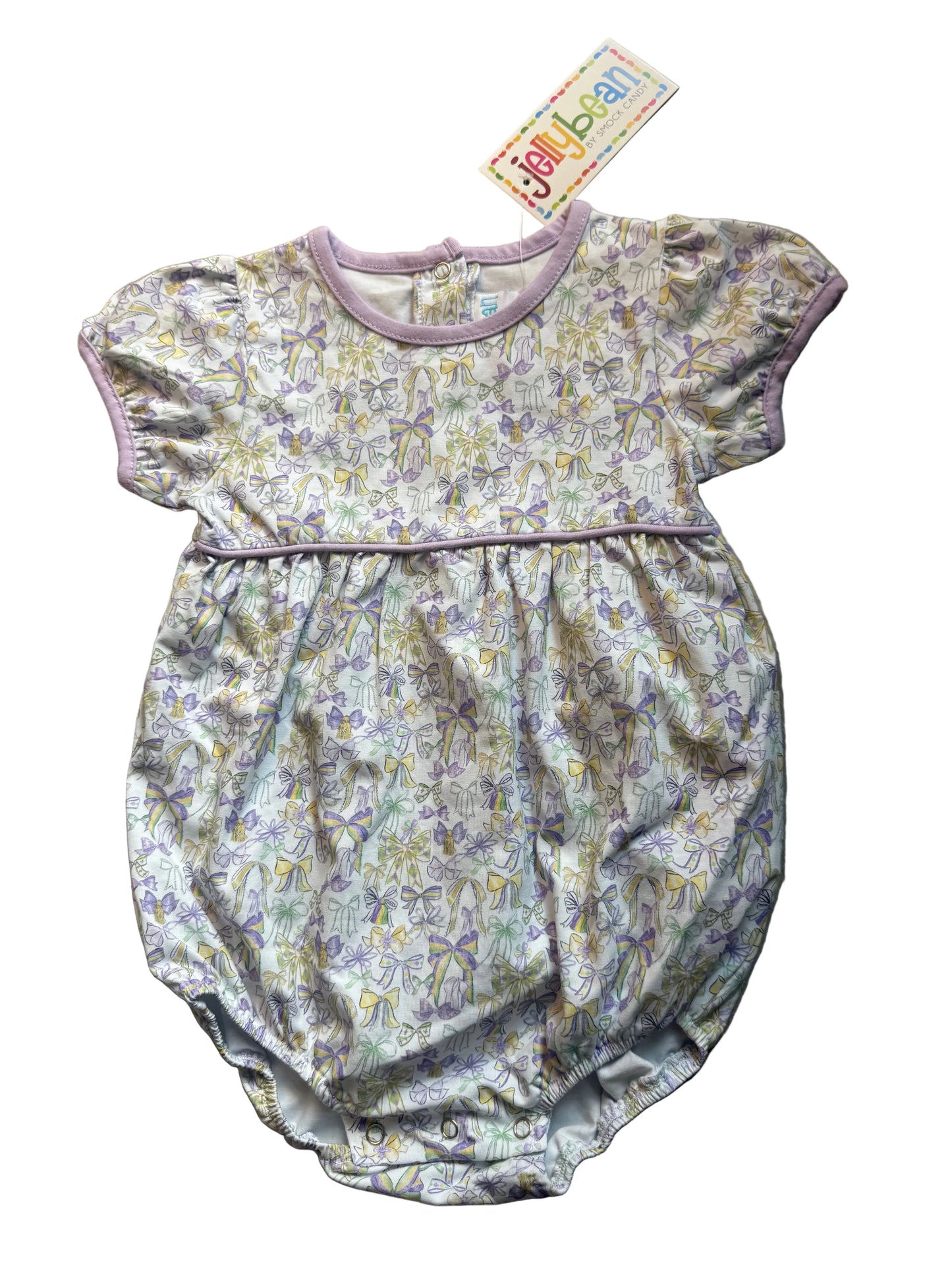 Jellybean Purple and Gold Bow Bubble