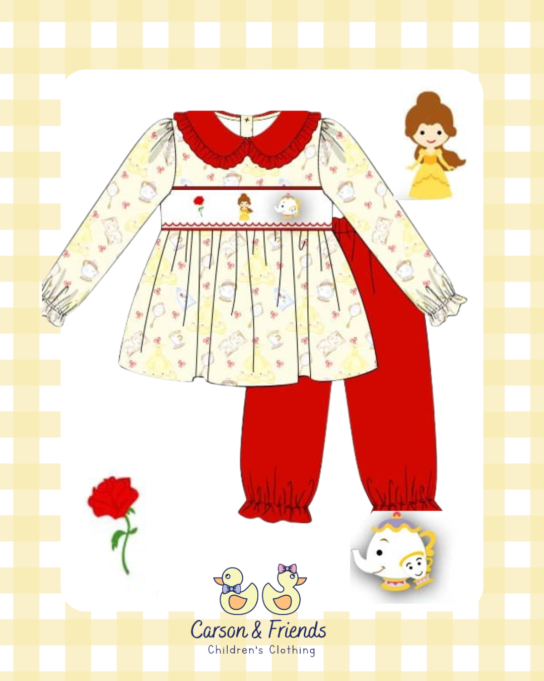 PRESALE ETA NOVEMBER- Carson and Friends Yellow Princess Pant Set