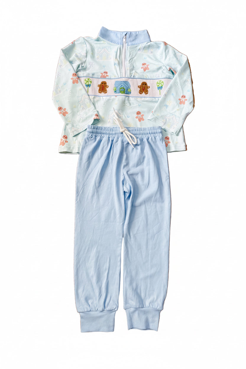 Carson and Friends Gingerbread Jogger Set- Blue