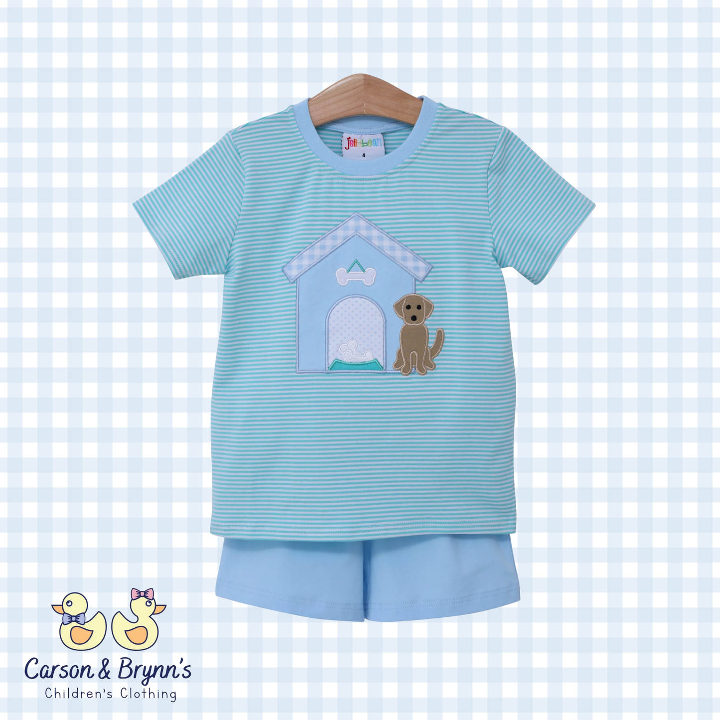 Dog House Applique Short Set