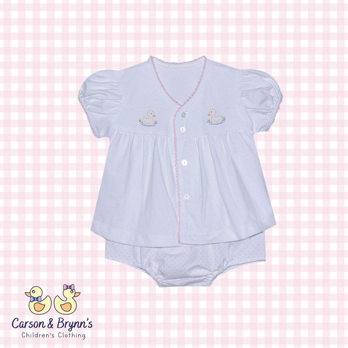 Baby Sen Brennan Diaper Set- Pink Ducks