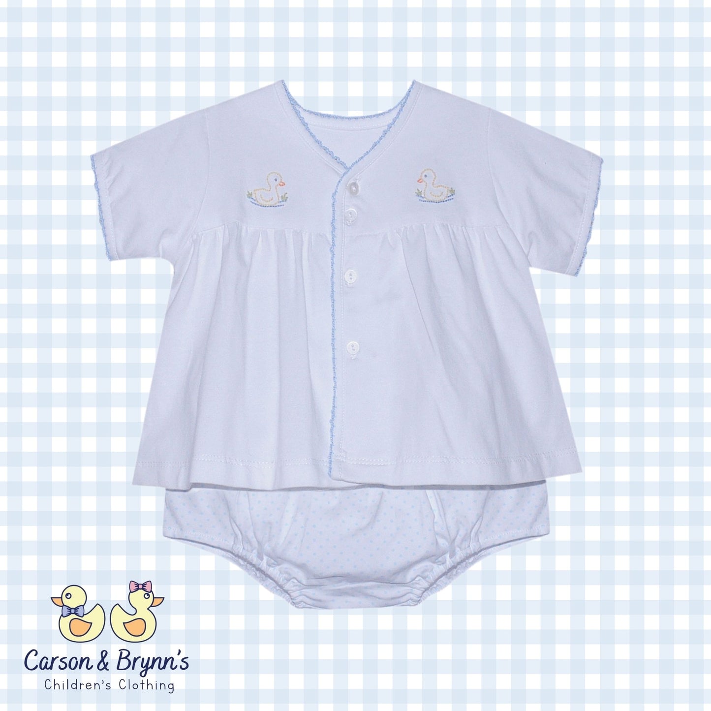 Baby Sen Brennan Diaper Set- Blue Ducks