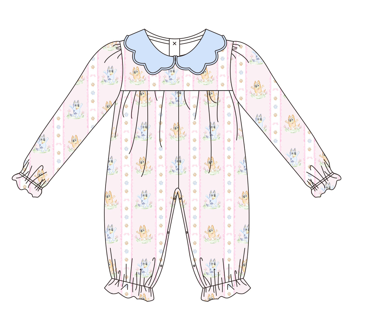 PRESALE ETA JANUARY- Blue Dog Collared Romper