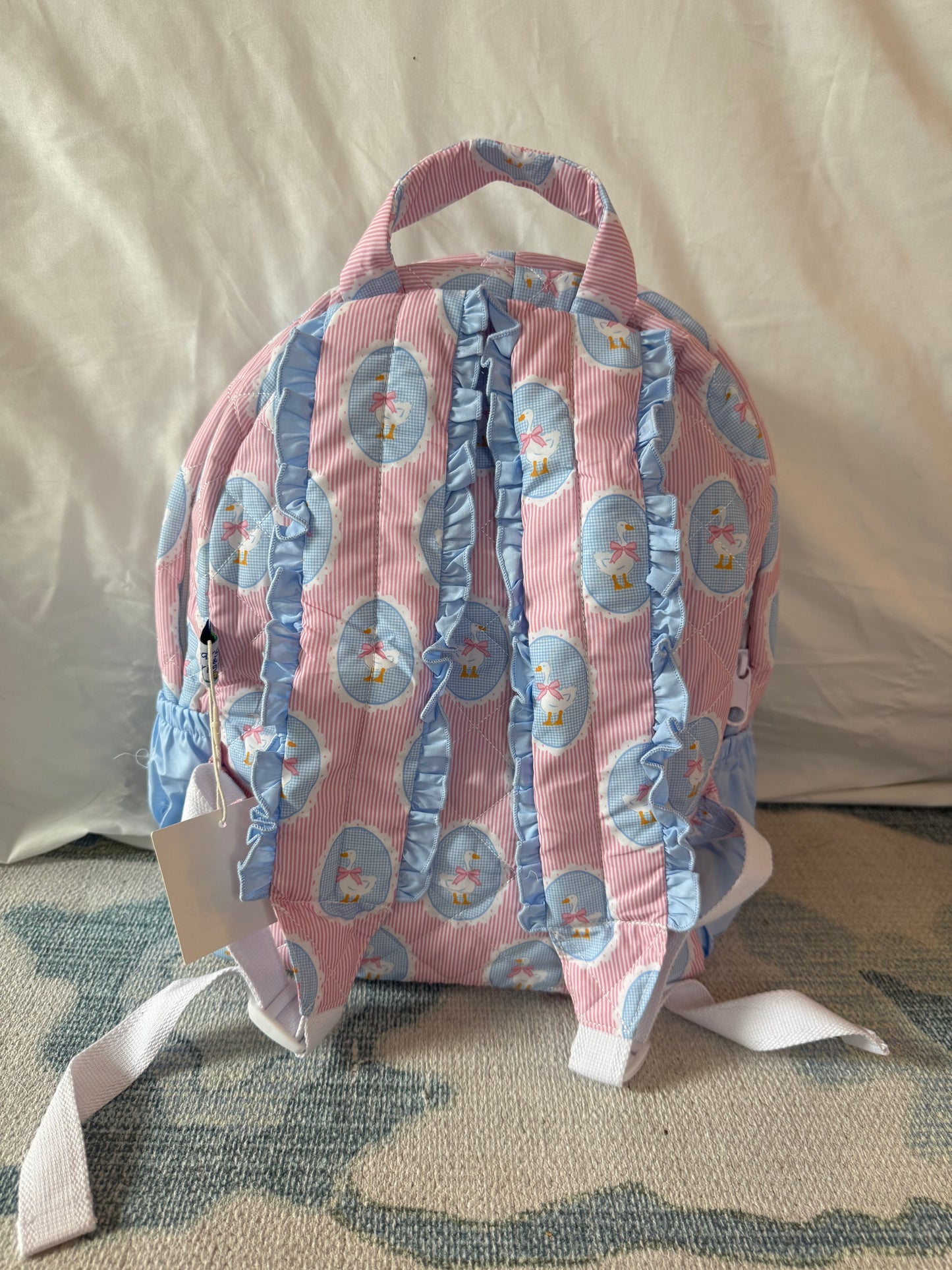 Carson and Friends Silly Goose Pink Smocked Backpack