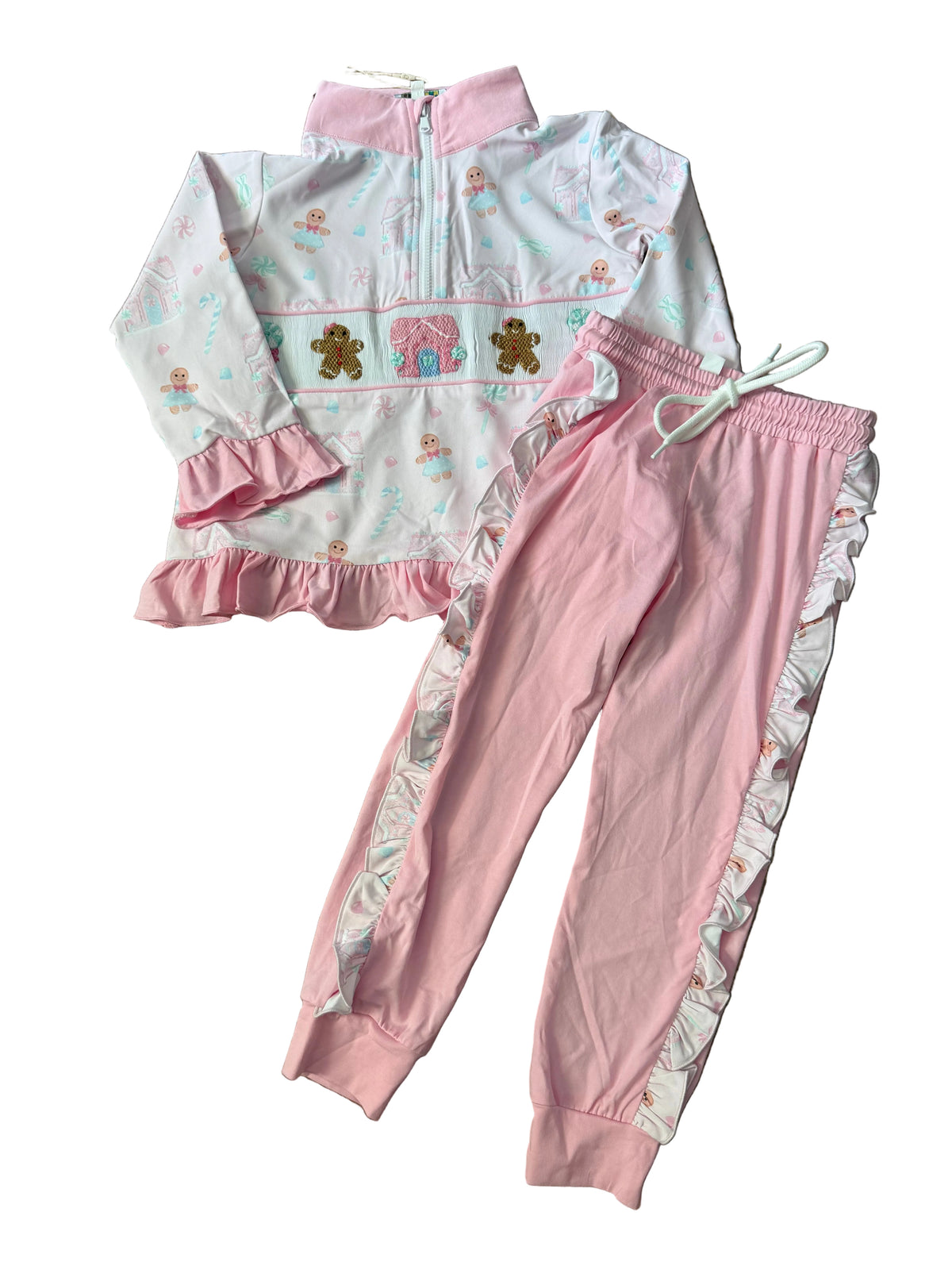 Carson and Friends Gingerbread Jogger Set- Pink