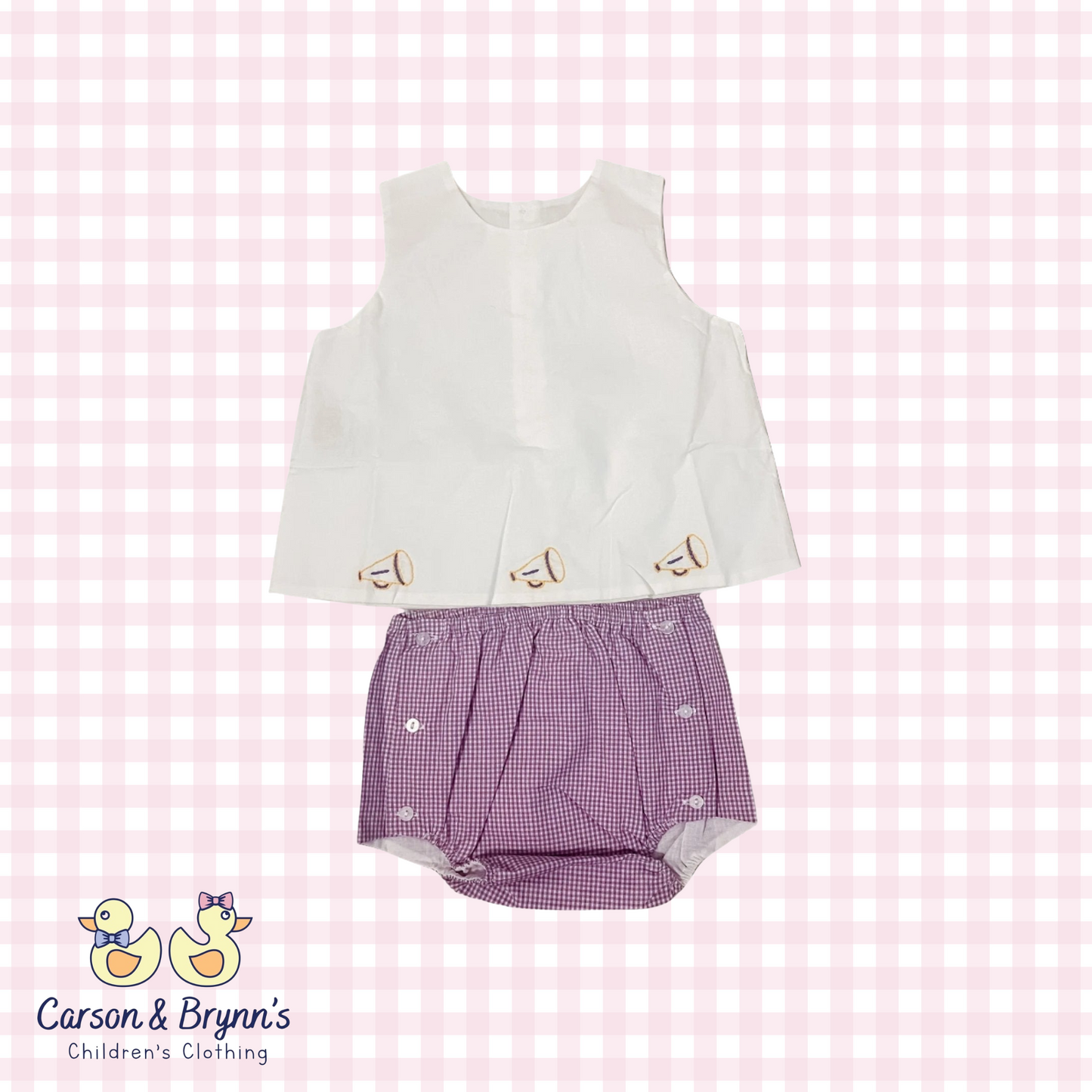 Southern Saturday Purple and Gold Diaper Set- Cheer