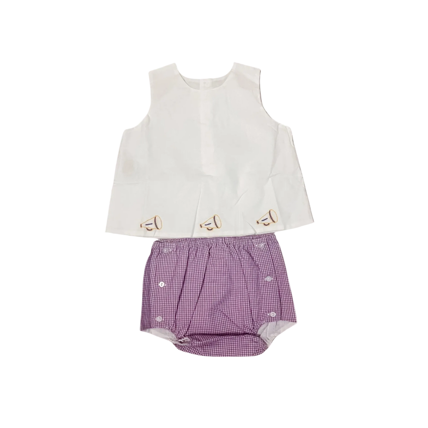Southern Saturday Purple and Gold Diaper Set- Cheer