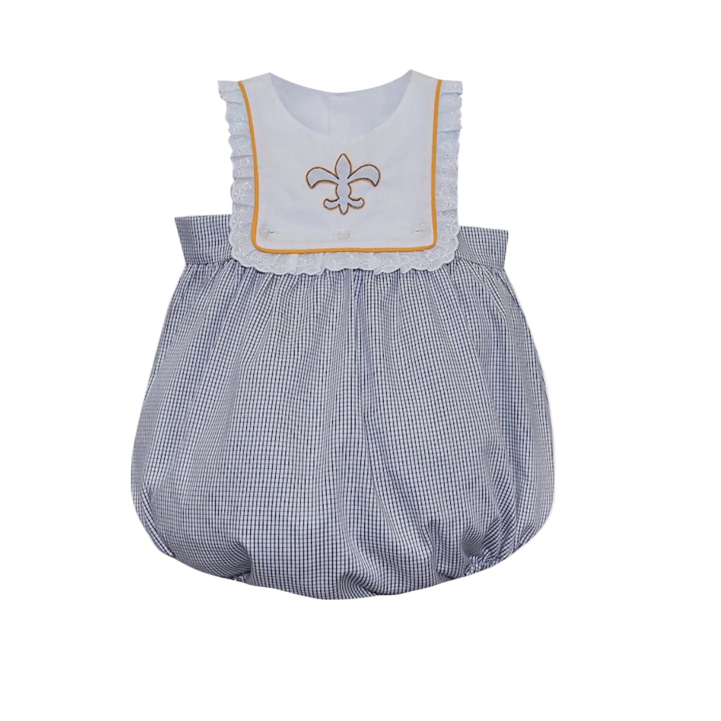 Southern Saturday Black and Gold Embroidered Bubble Girls