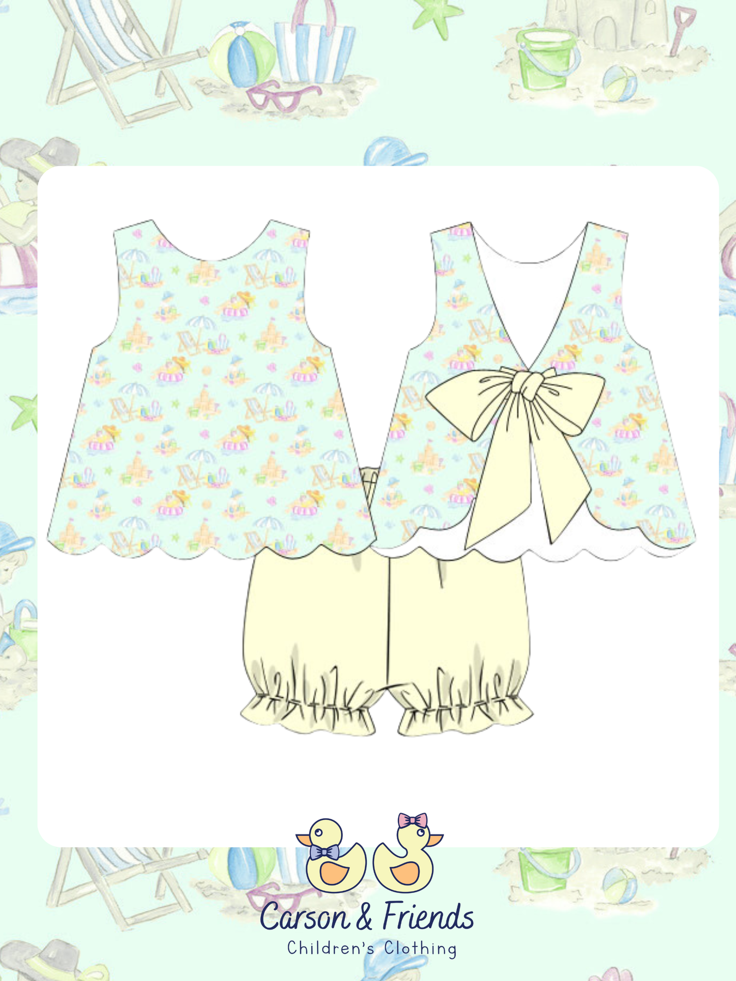 Carson and Friends Girls Beach Days Bloomer Short Set