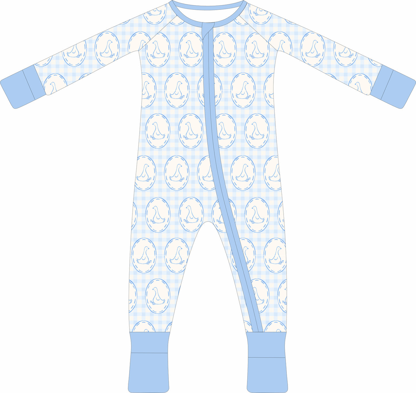 PREORDER ETA SEPTEMBER- Bamboo Viscose Zippy- Blue Silly Goose