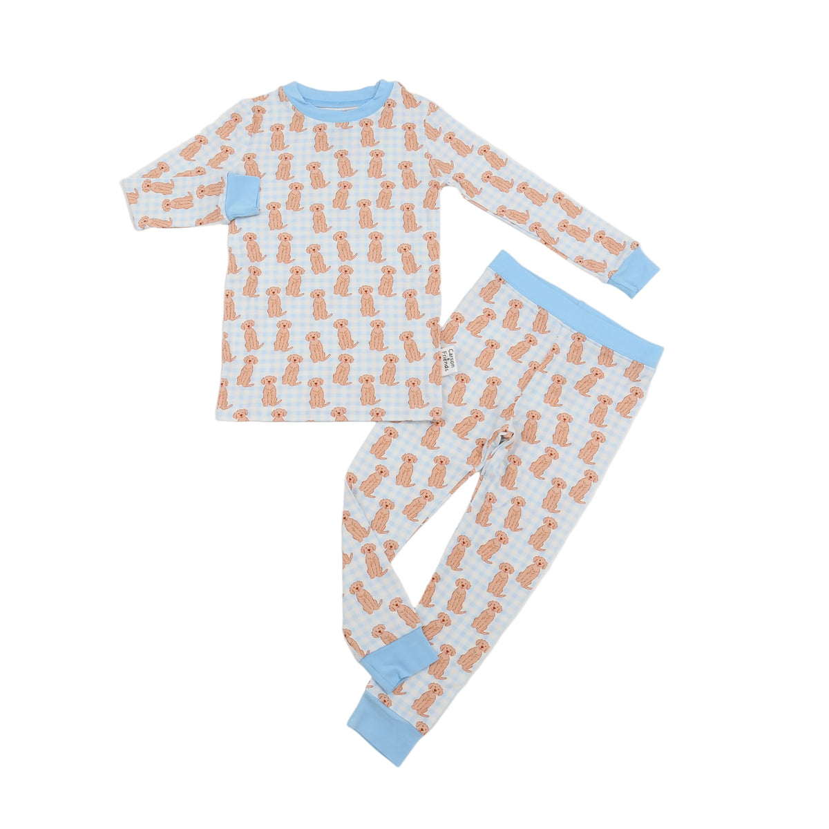 Carson and Friends Viscose Bamboo Two Piece Pajamas- Blue Goldendoodles