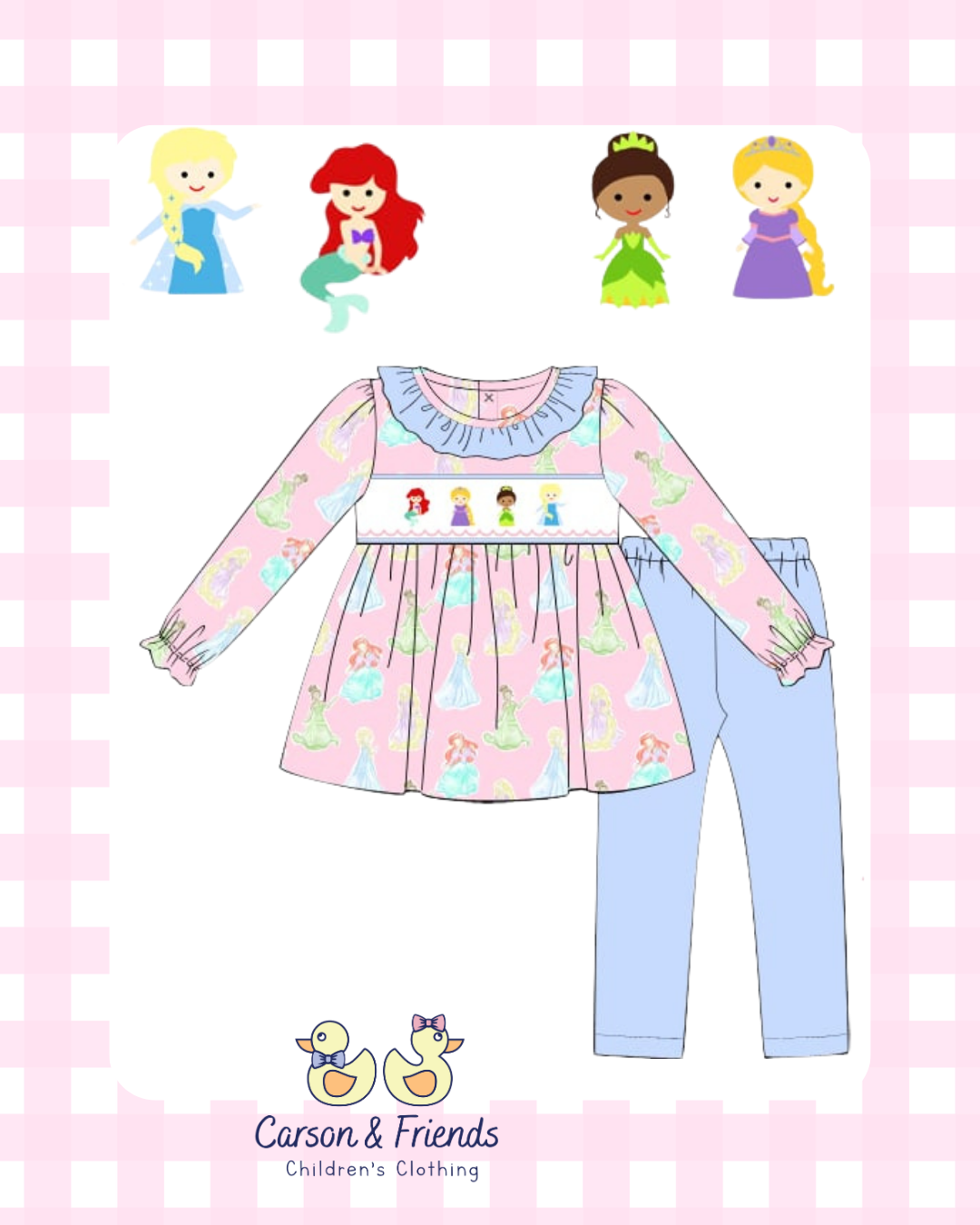 PRESALE ETA NOVEMBER- Carson and Friends Pink Princess Legging Set