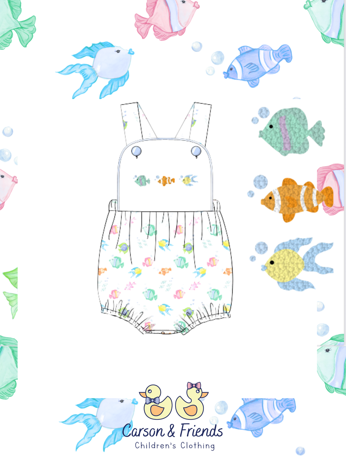 Carson and Friends French Knot Fishies Boys Bubble