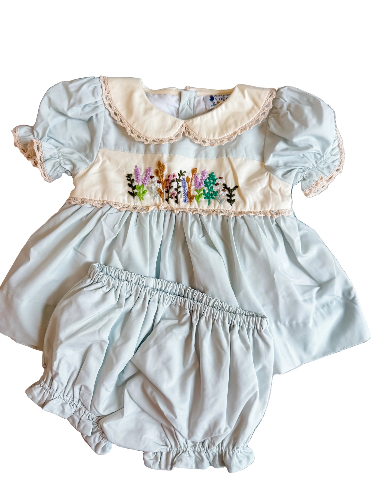 Carson and Friends Hand Embroidered Fall Wildflowers Bloomer Set