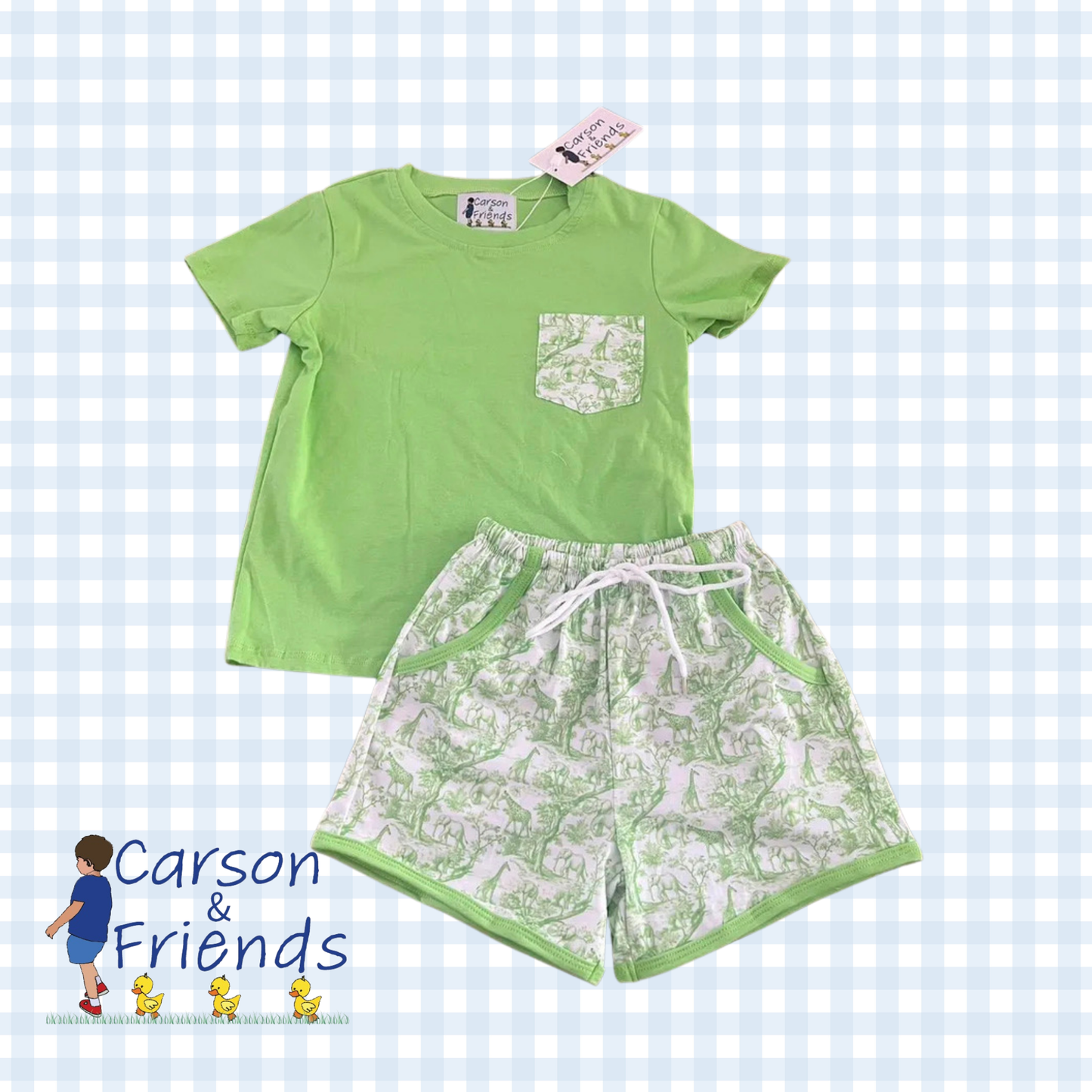 Carson and Friends Safari Toile Short Set