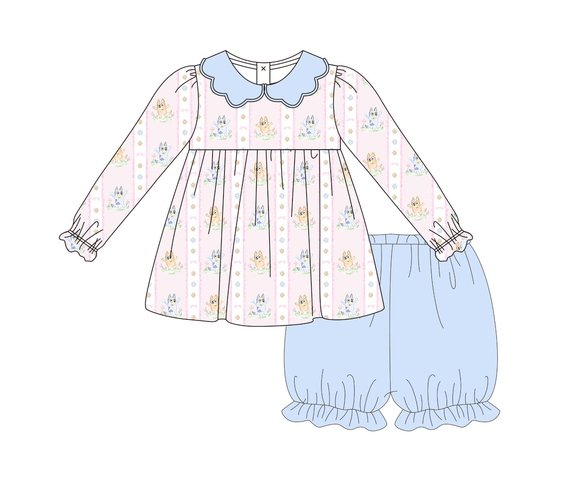PRESALE ETA JANUARY Blue Dog Bloomer Short Set
