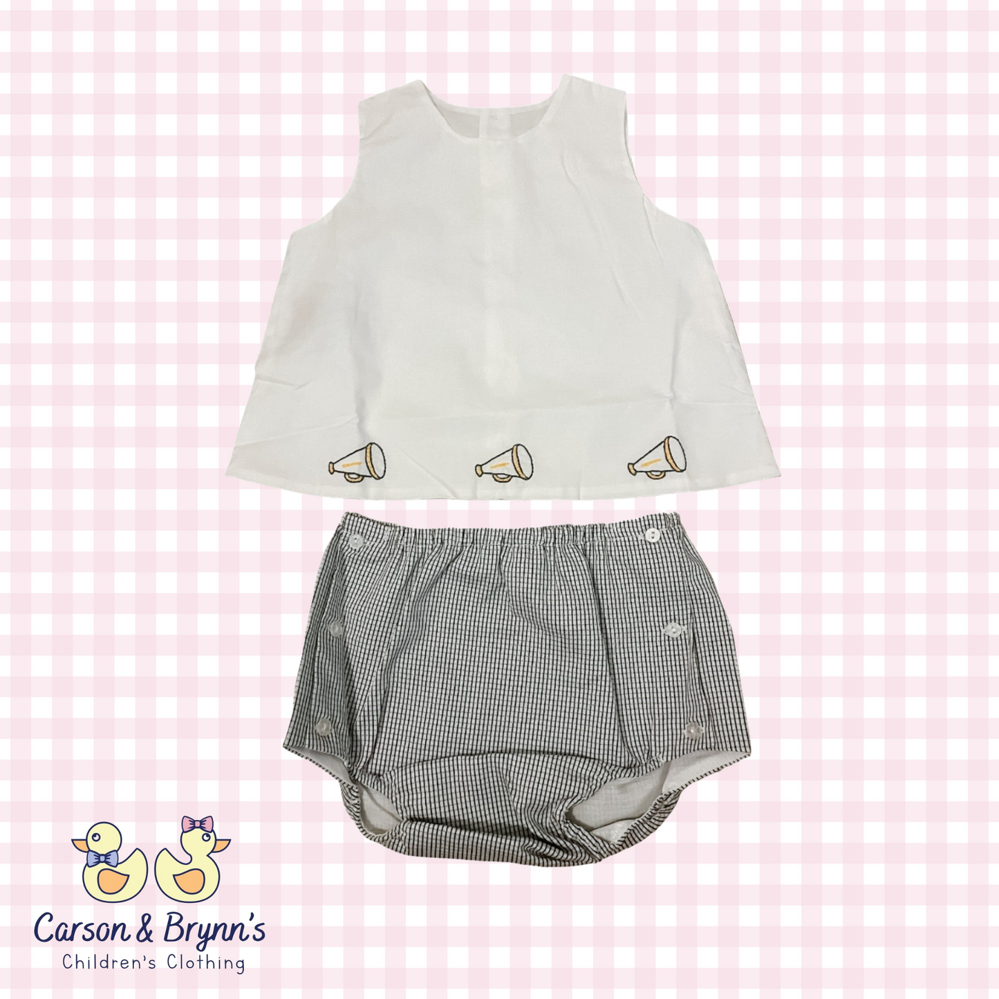 Southern Saturday Black and Gold Diaper Set- Cheer