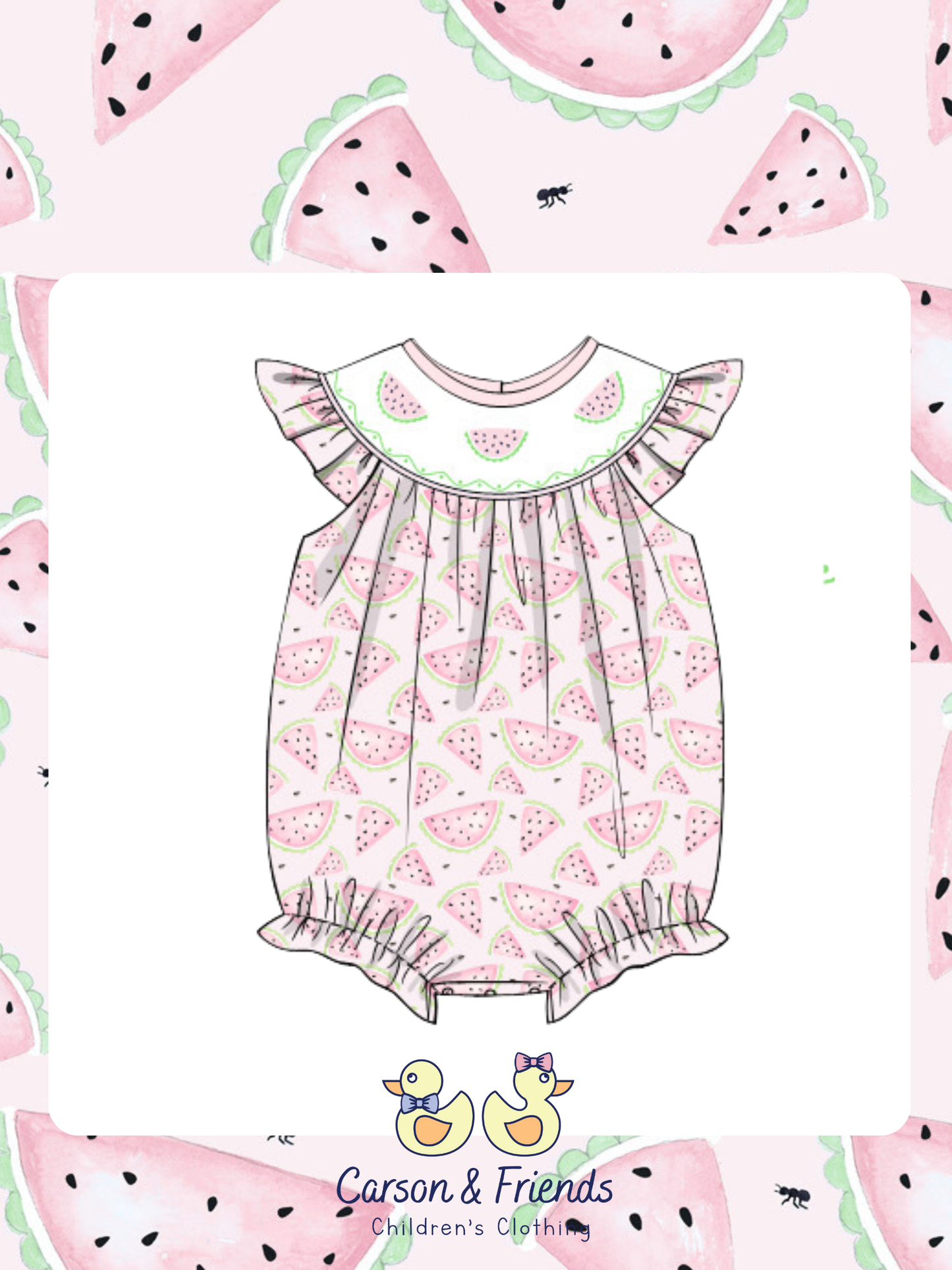 Carson and Friends Sweet Watermelons Smocked Bubble