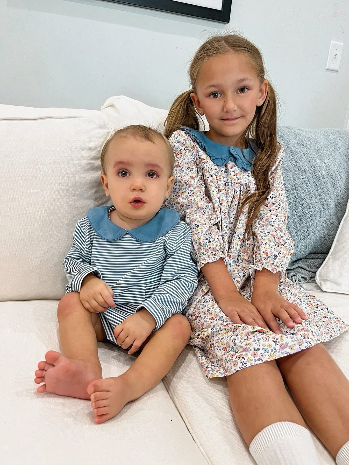 Carson and Friends Stone Blue Striped Bubble