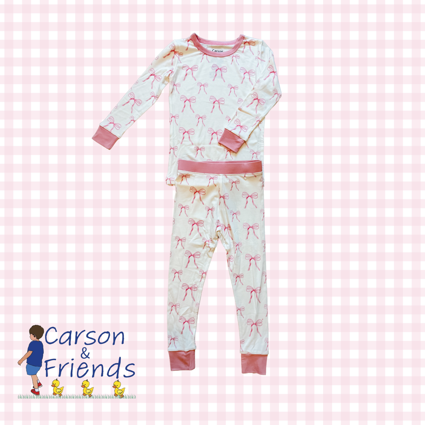Carson and Friends Pretty Bows Ribbed Bamboo Viscose Set
