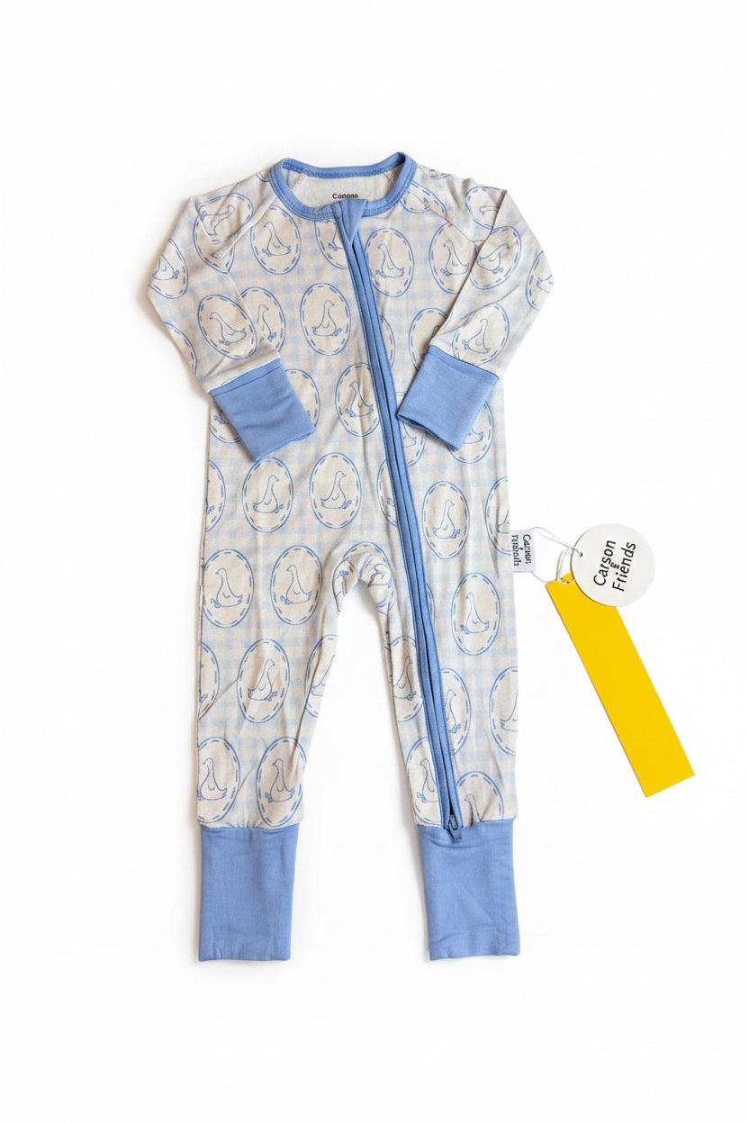 Carson and Friends Bamboo Viscose Zippy- Blue Silly Goose