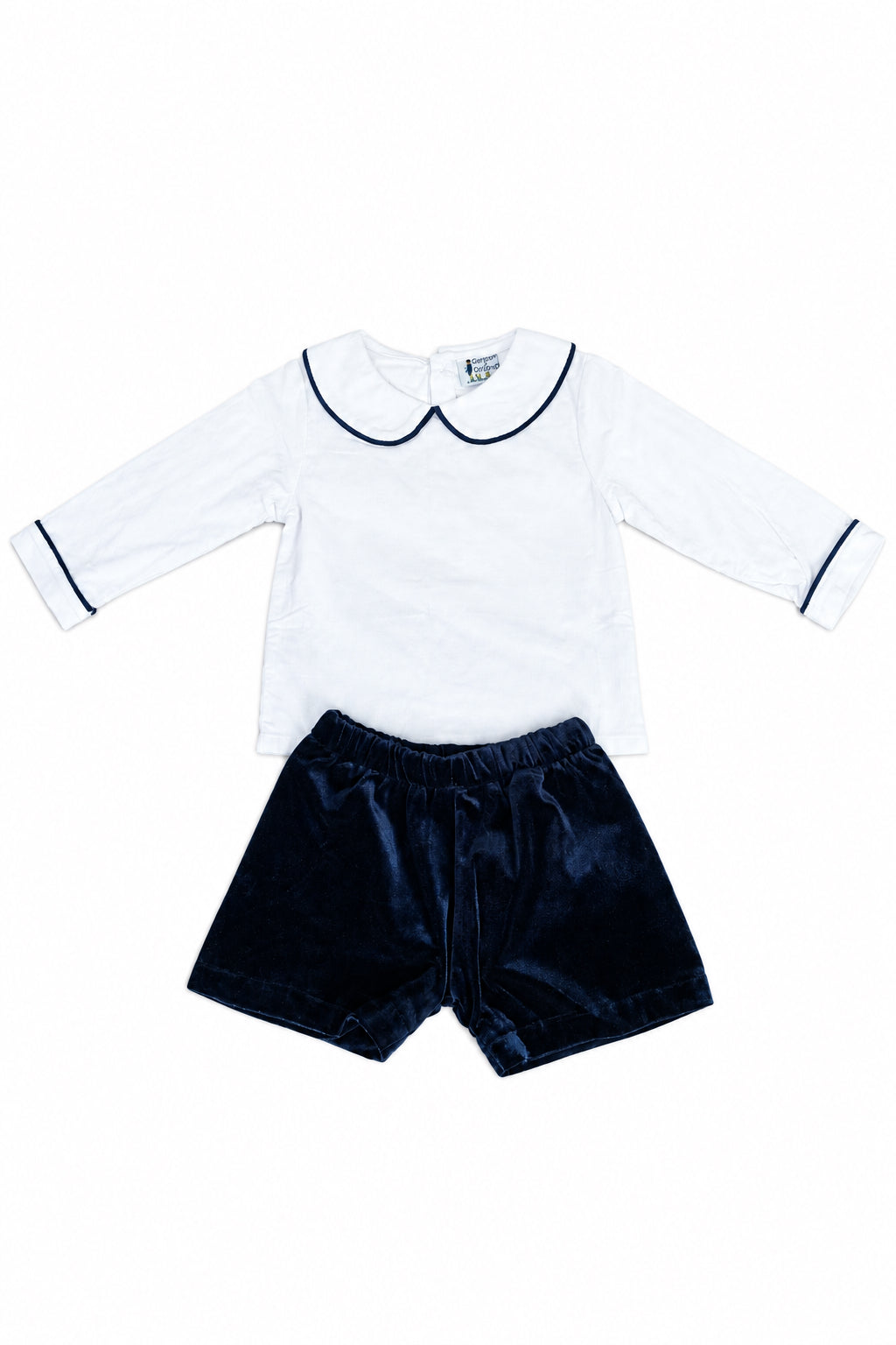 Carson and Friends Navy Velvet Short Set