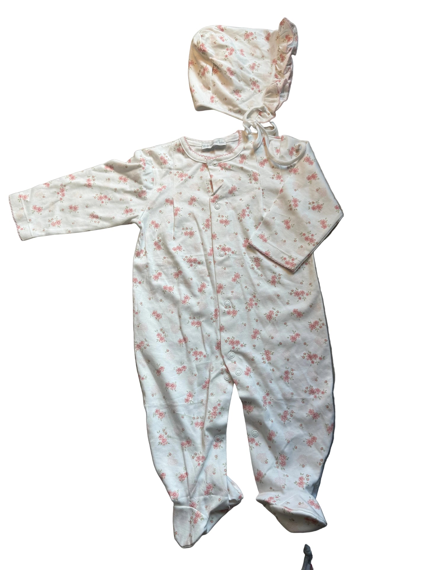 Hug me First Floral Footie and Bonnet