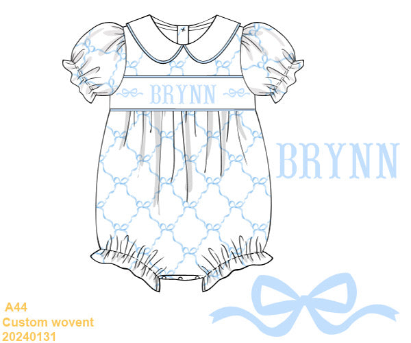 Preorder eta January- Ribbon Smocked Bubble with Name
