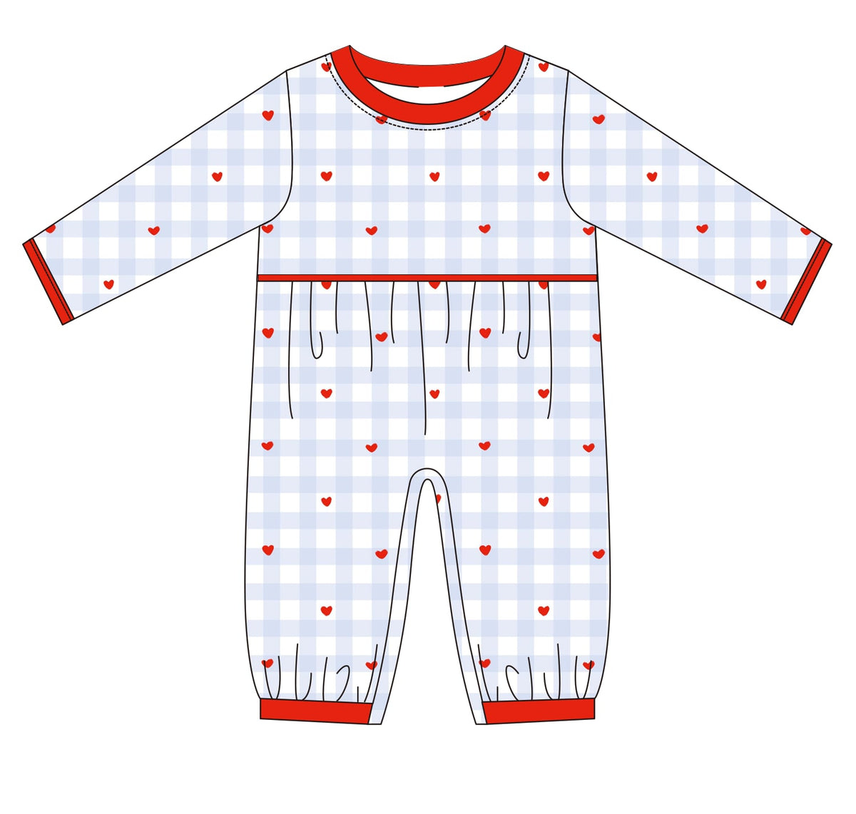 PRESALE ETA JANUARY- Gingham Hearts Romper