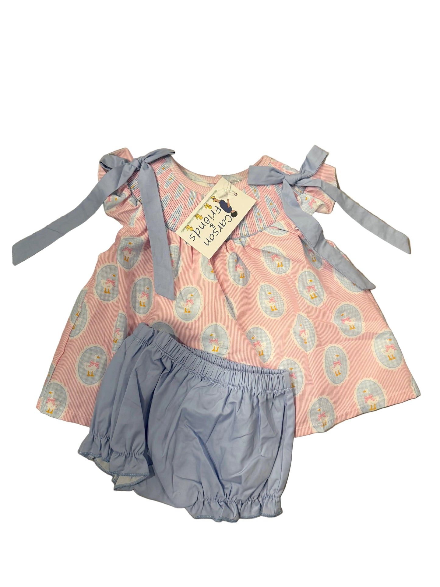 Carson and Friends Silly Goose Diaper Set with Bows