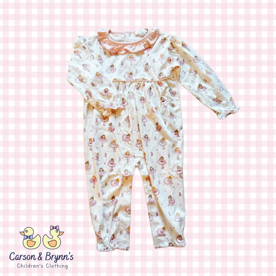 Baby Loren Pink Ballerinas Long Romper