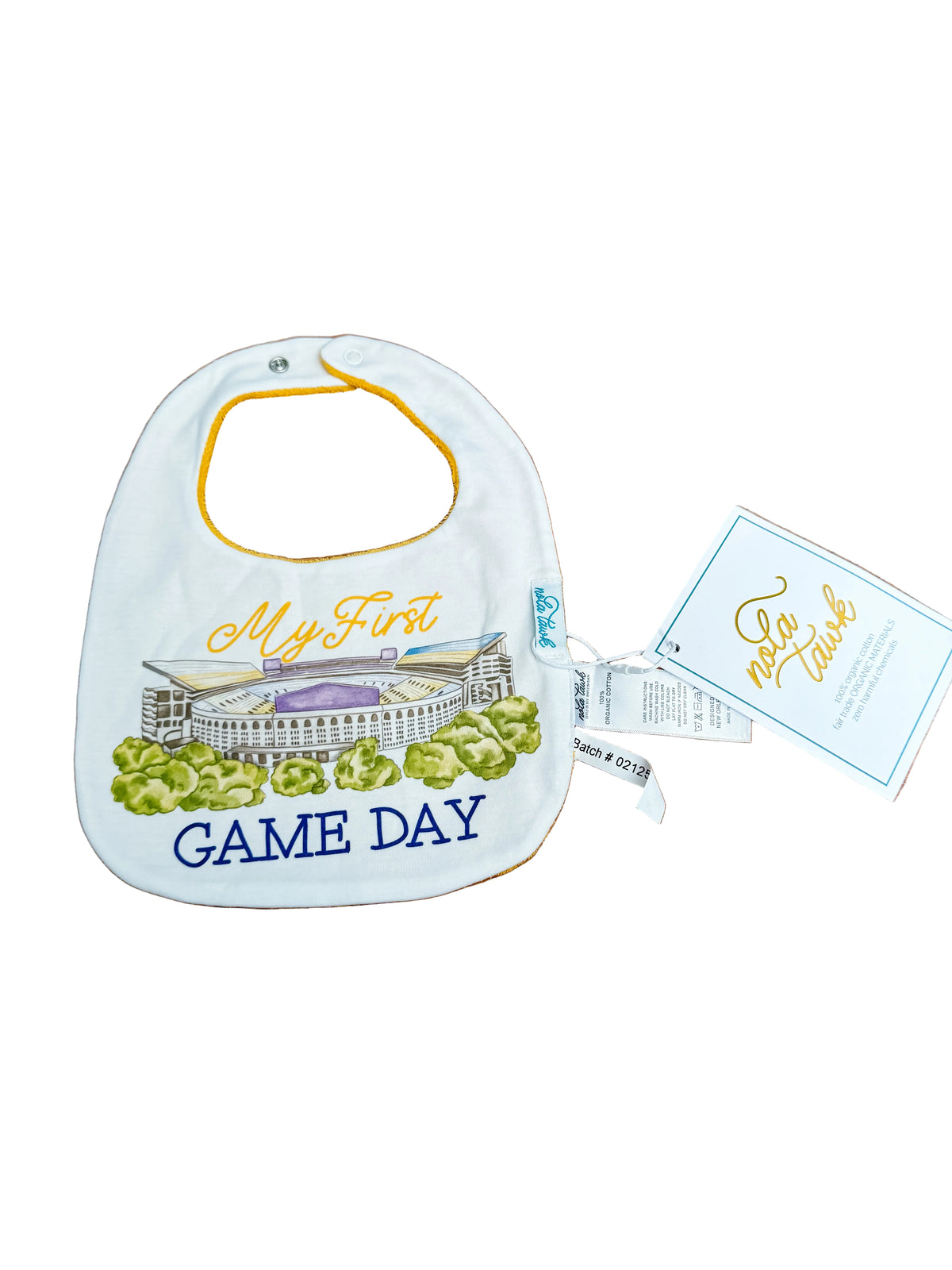 Nola Tawk My First Game Day LSU Bib