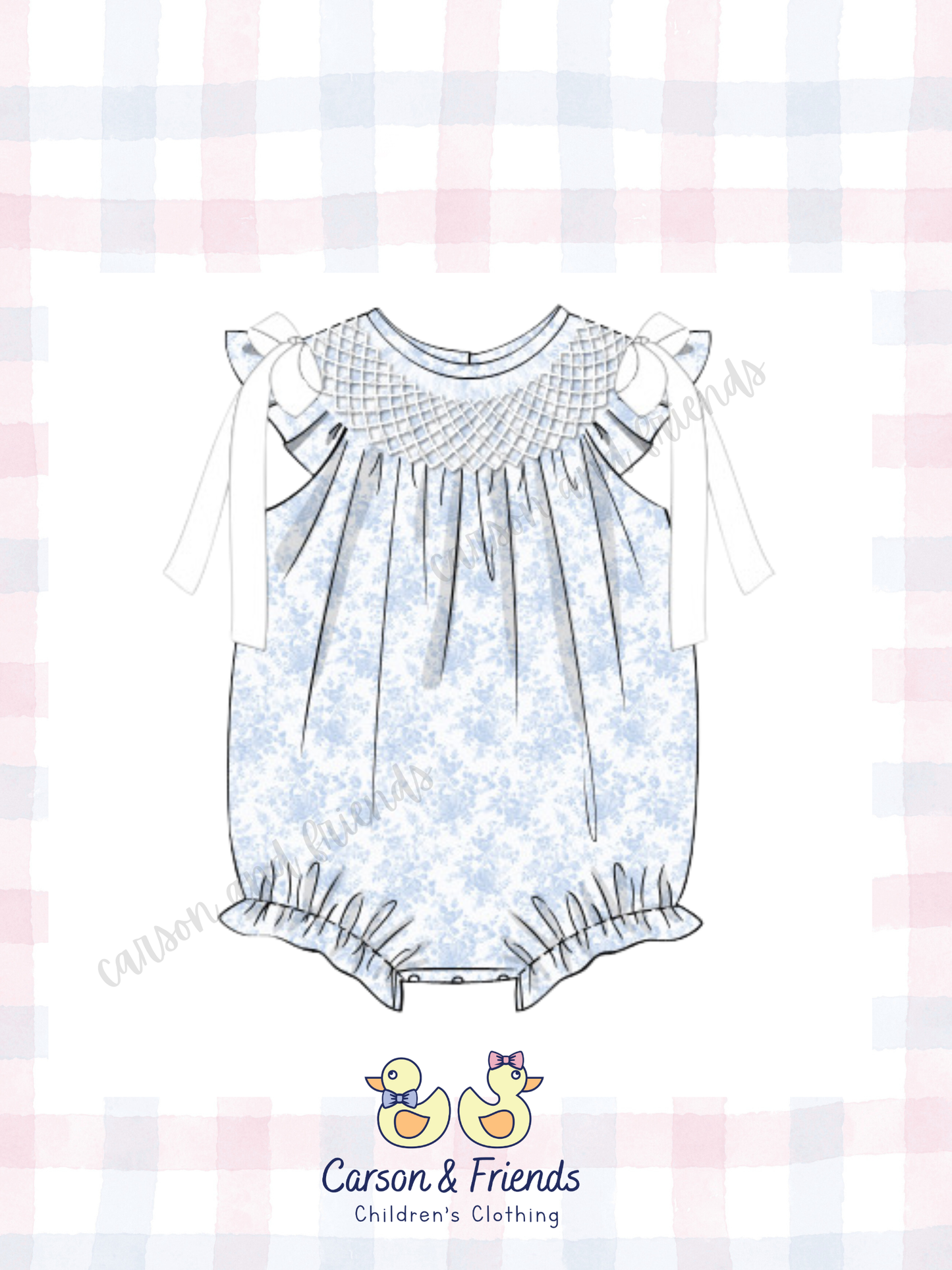 Pre-Sale ETA April- Blue Toile & Pearls Bubble