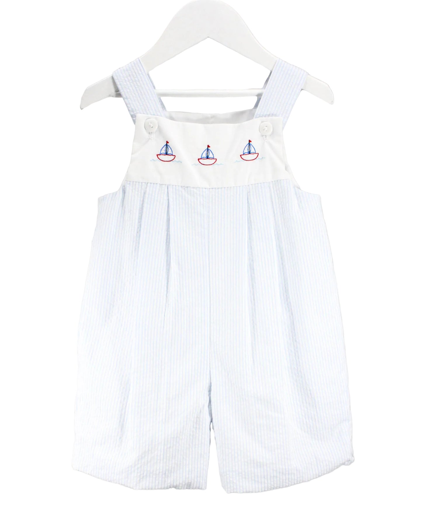 Baby Blessings Sailboat Blue Benjamin Overall