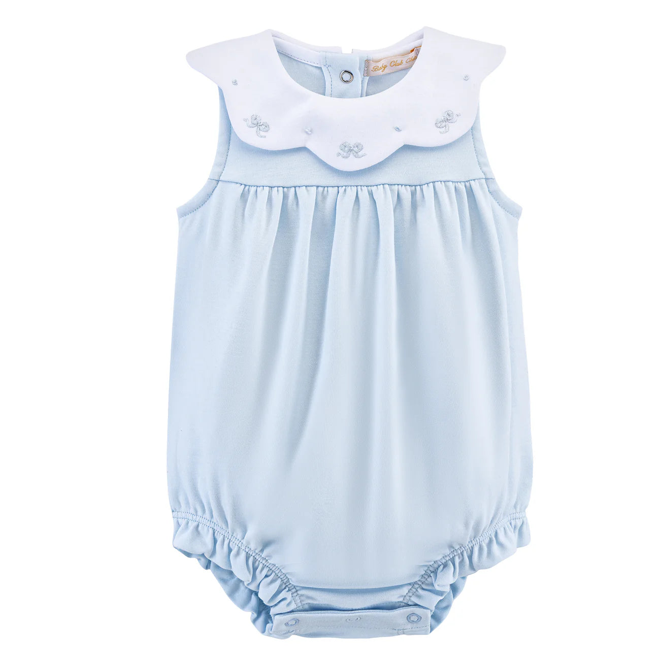 Baby Club Chic Blue Bows Bib Bubble