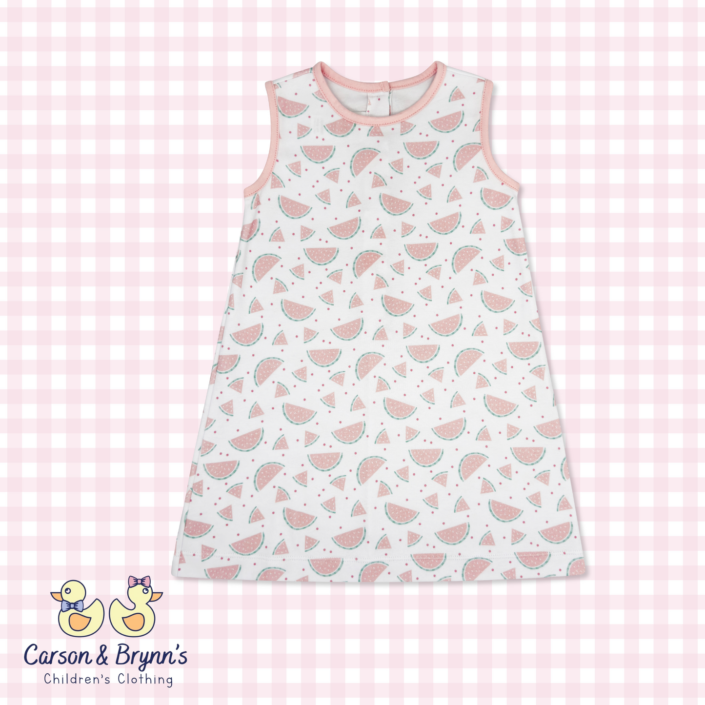 Lullaby Set Anne Dress- Watermelon Whimsy, Pensacola Pink