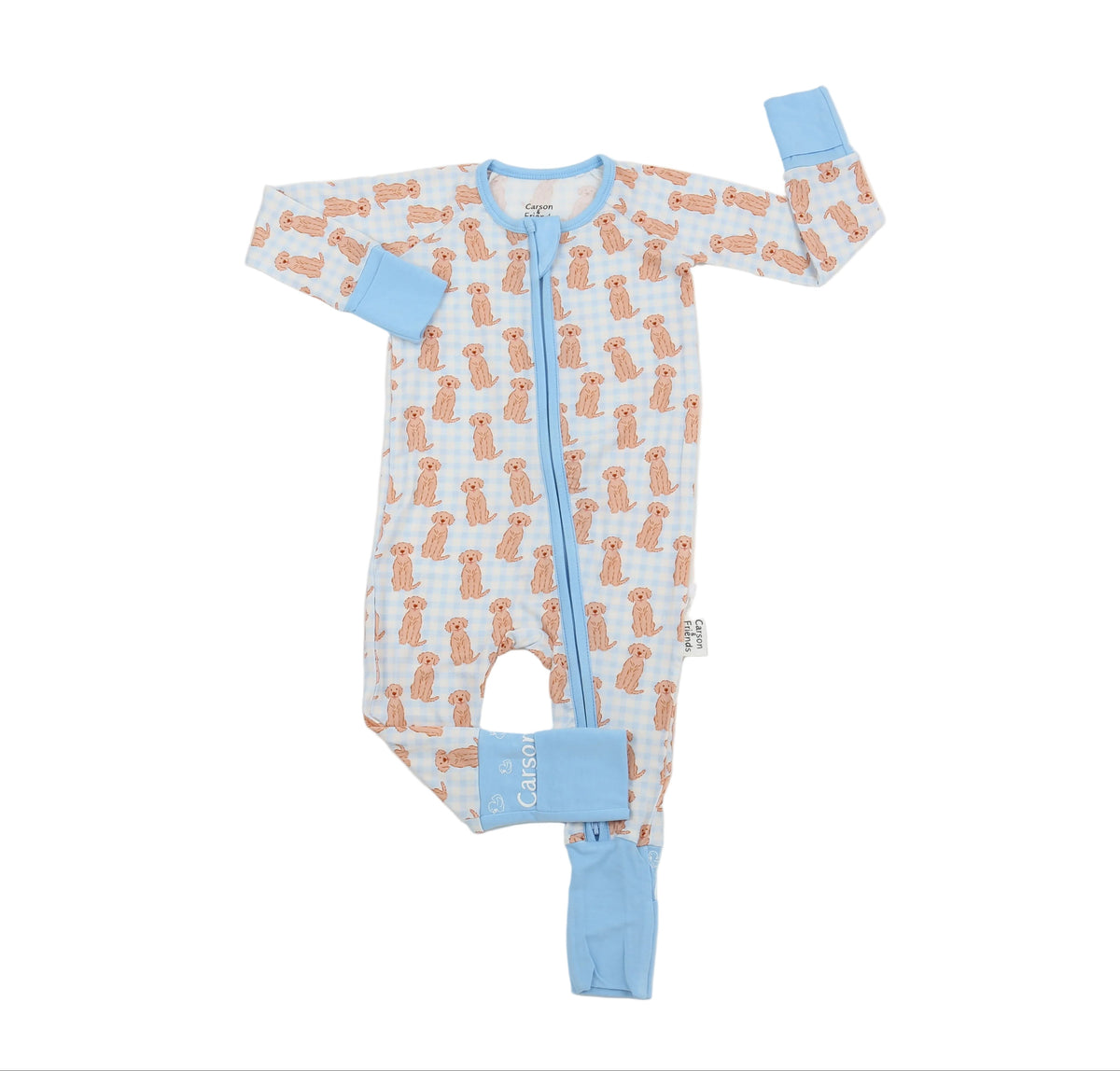 Carson and Friends Viscose Bamboo Zippy Pajamas- Blue Goldendoodles