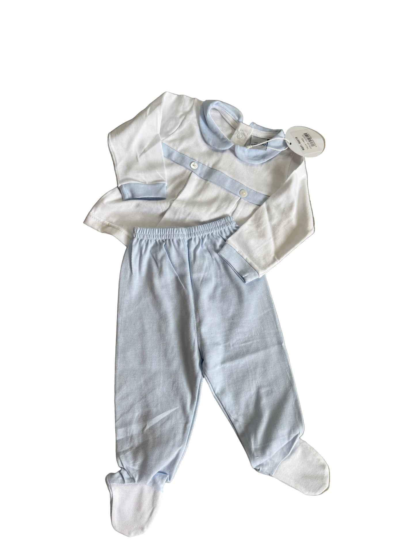 Babidu Blue Knit Footed Set