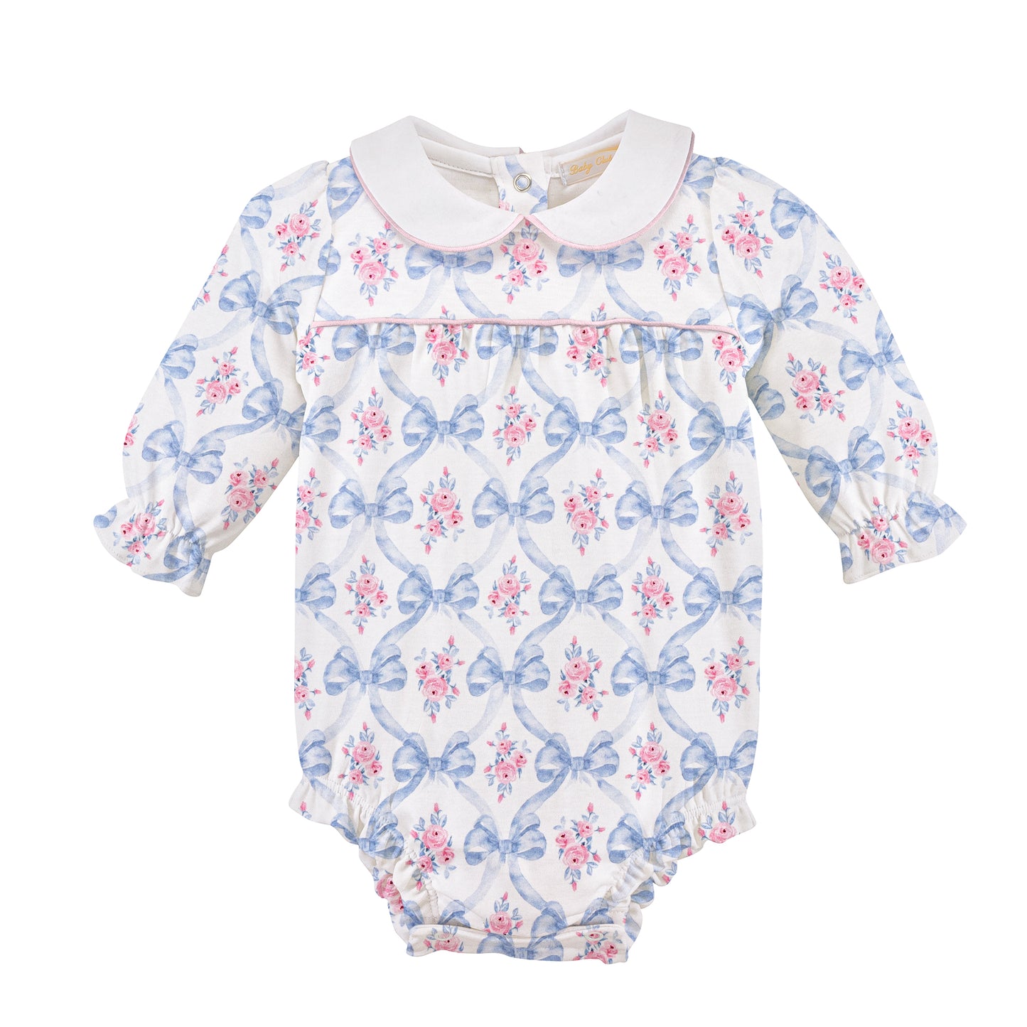 Baby Club l Bows and Blooms Bubble with Round Collar